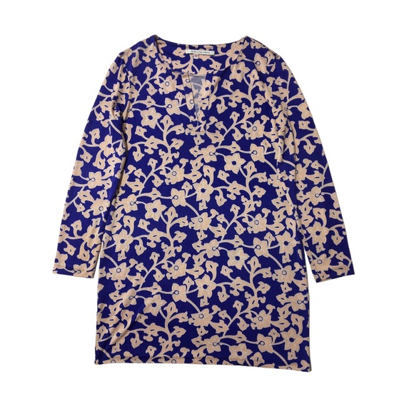 Diane Von Furstenburg Reina 100% Silk Long sleeve Mini Dress Burma Rose Size 10 - Picture 16 of 16